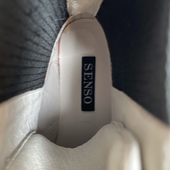 SENSO Jackson ankle boots white combat lace up leather US7 - Picture 7 of 12